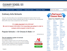 Tablet Screenshot of culinaryschool101.com